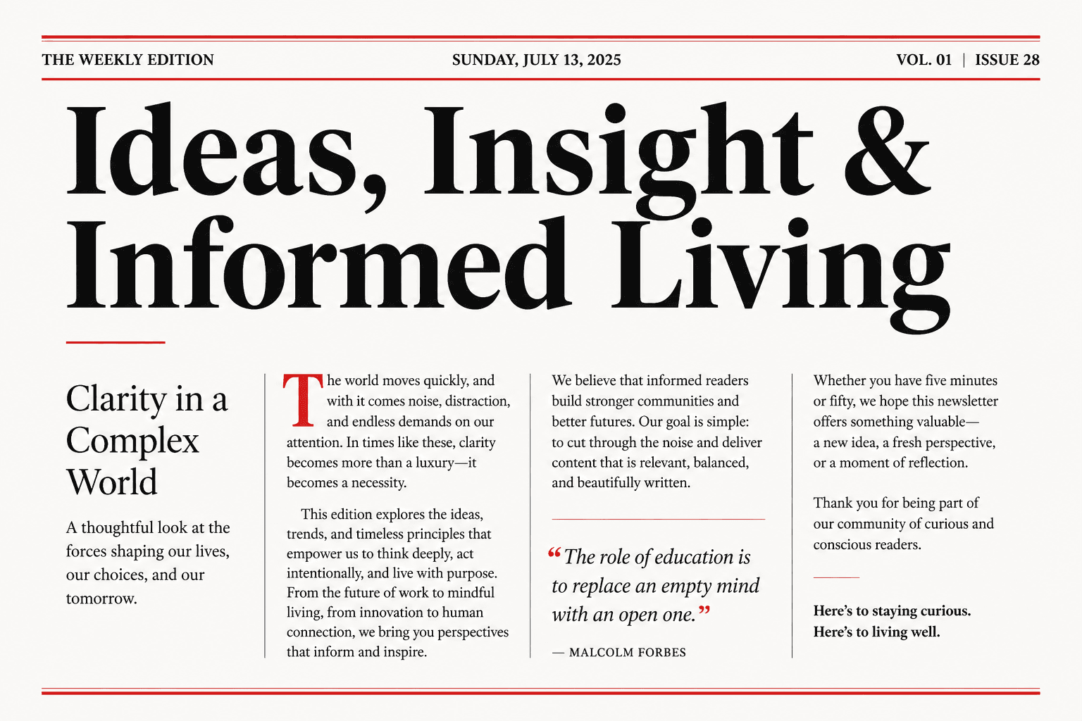 Clean serif template sample