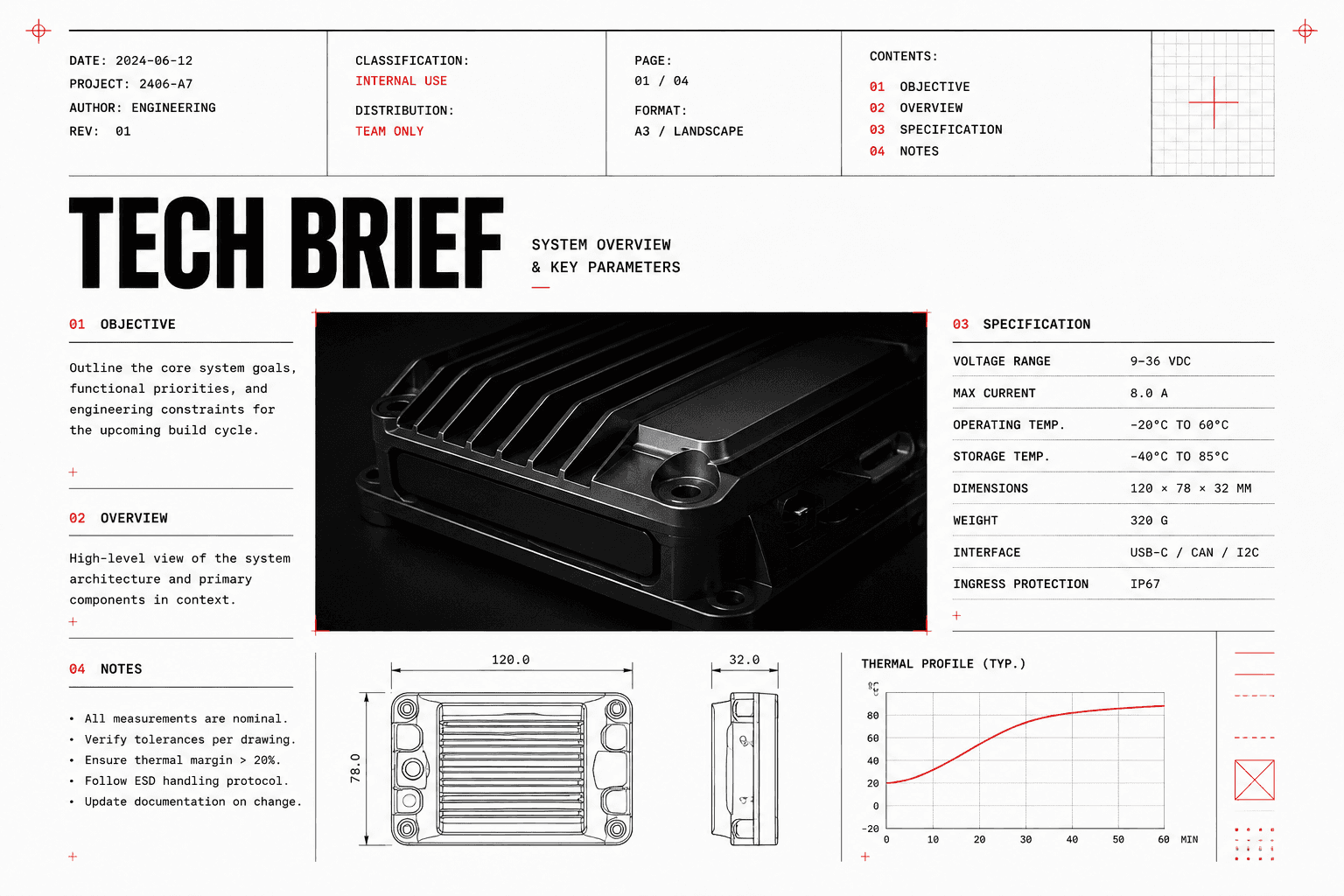 Tech brief template sample